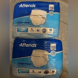 Attends Maximum Absorbency Adult Underwear L - Blue Packaging